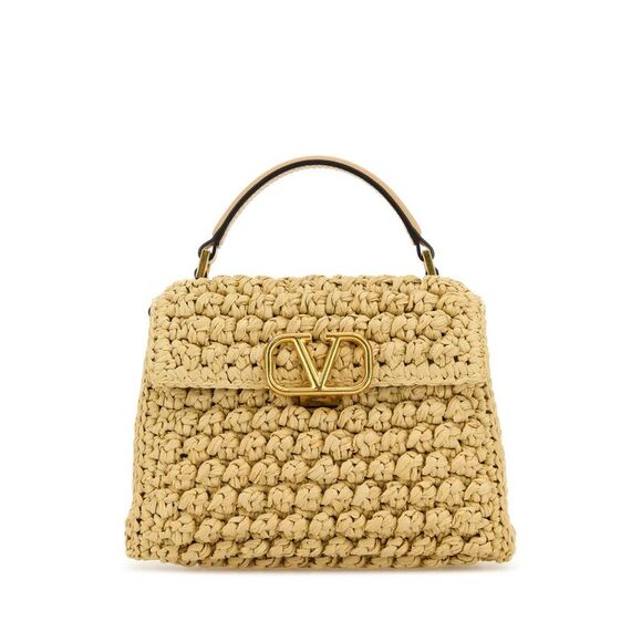 Two-tone Raffia Vsling Handbag